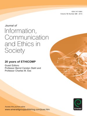 cover image of Journal of Information, Communication and Ethics in Society, Volume 13, Number 3/4